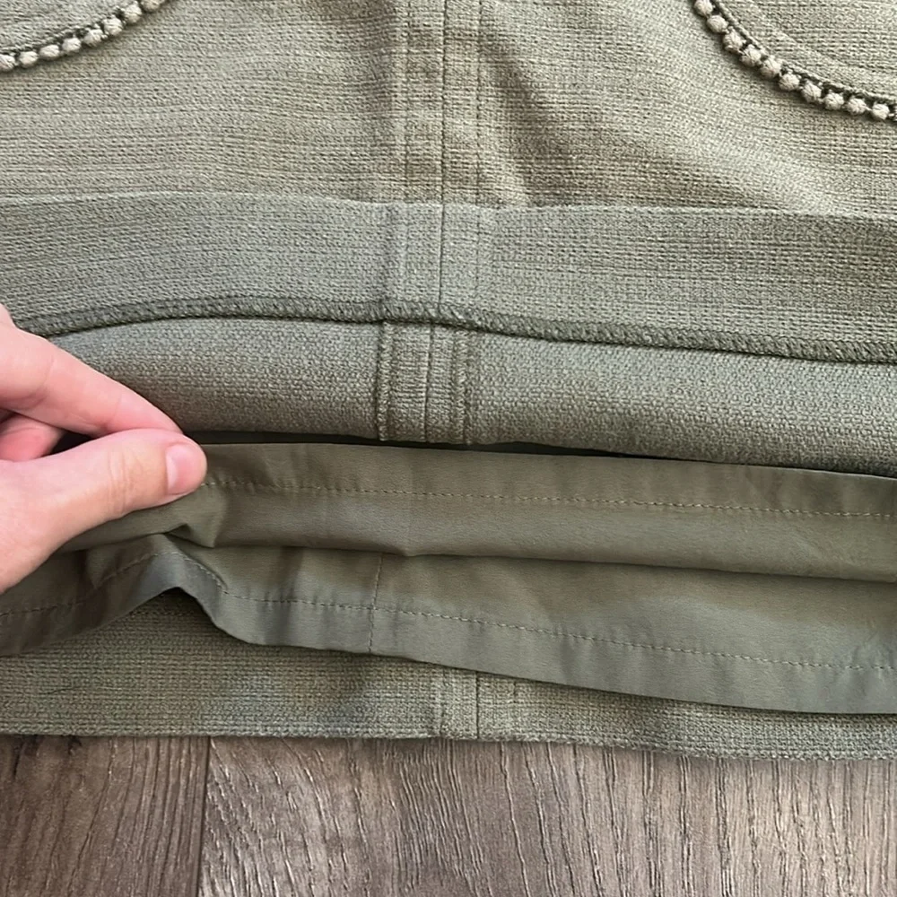 LOFT Olive Green Skirt with Pocket Detailing Size 0